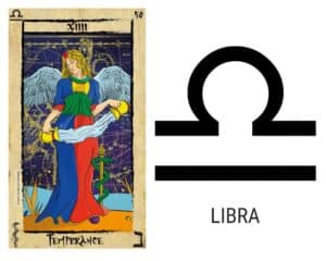 14 La Temperanza, Libra, Bilancia