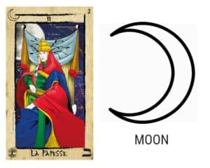 2 La Papessa, Moon, Luna